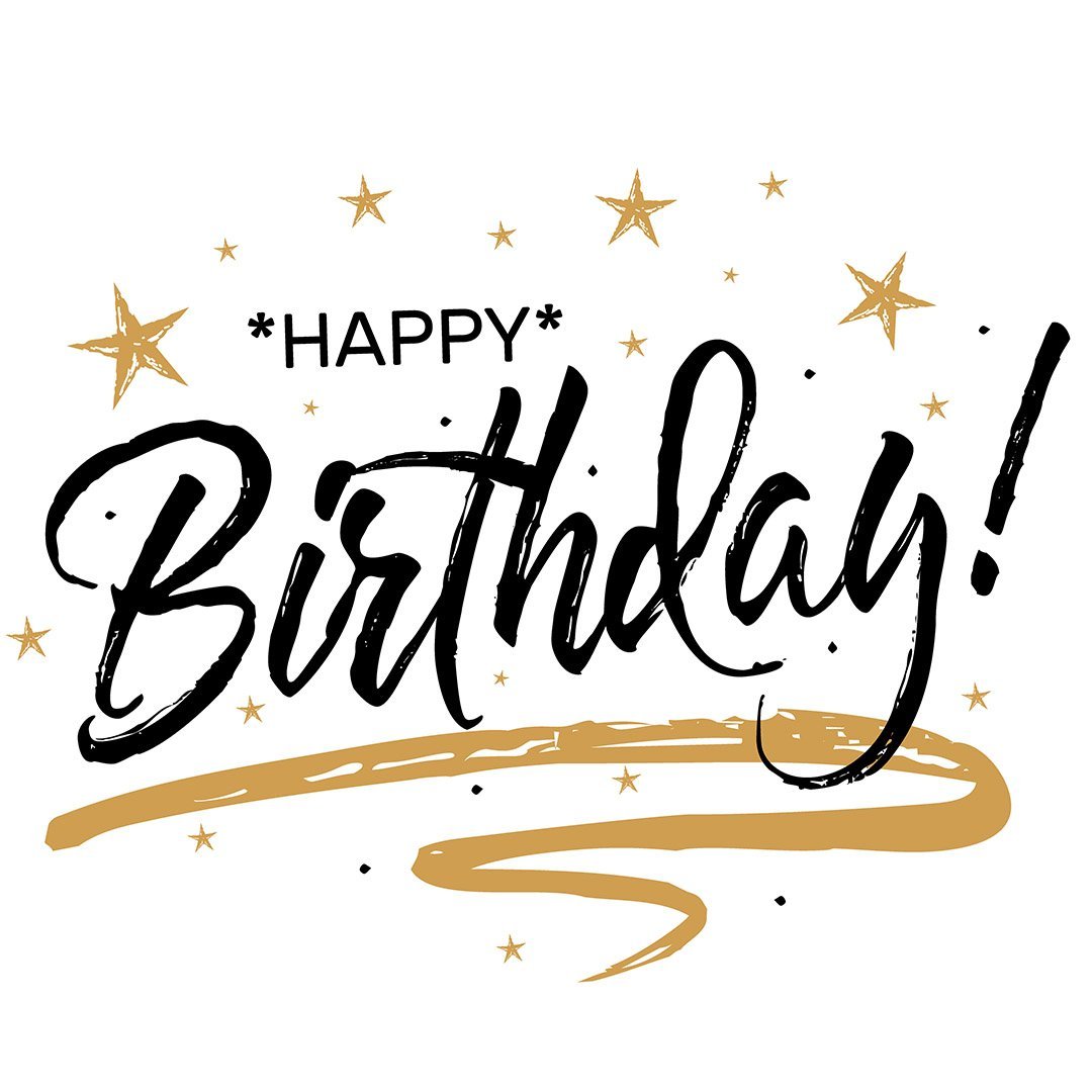 Надпись Happy Birthday леттеринг