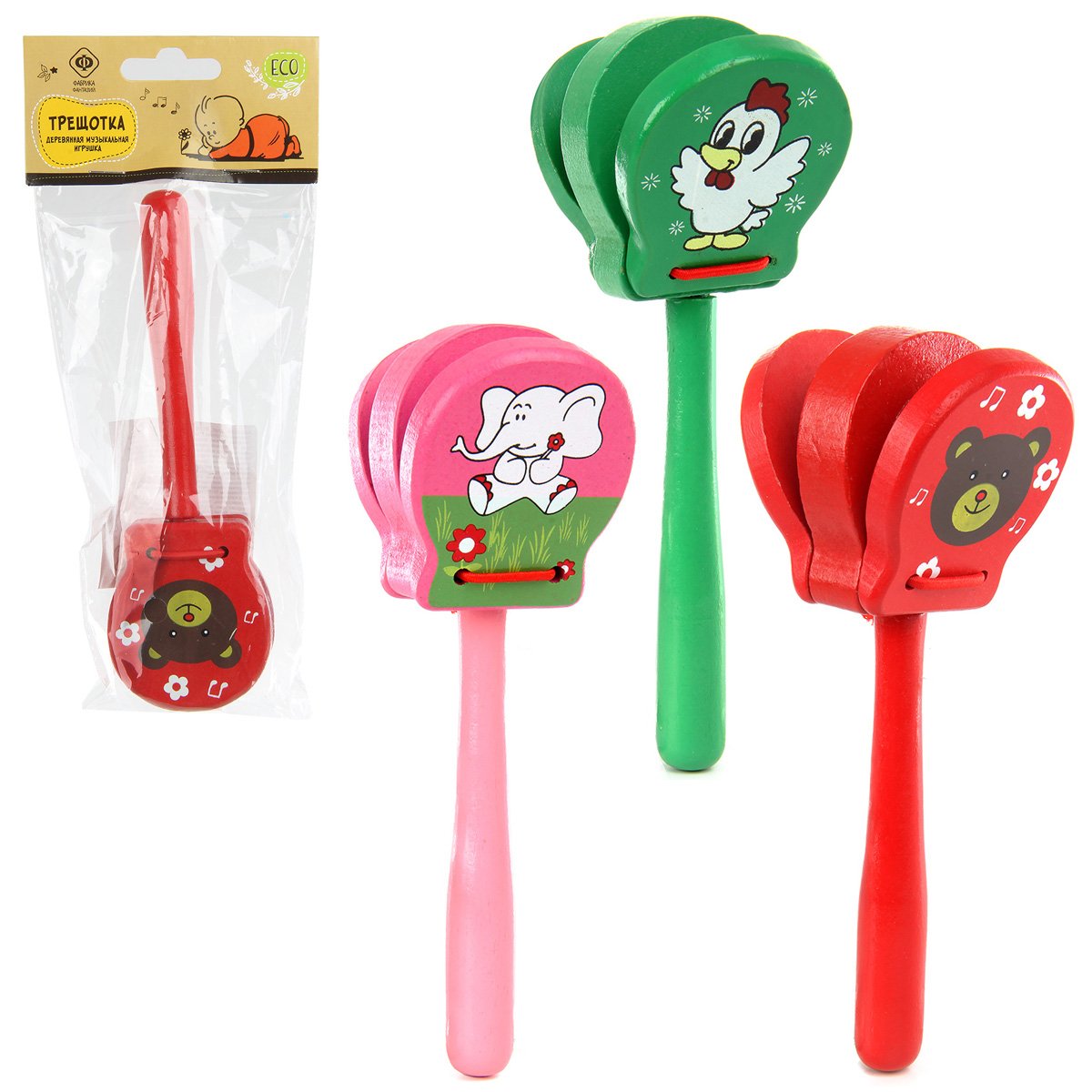 Игрушка трещотка деревянная