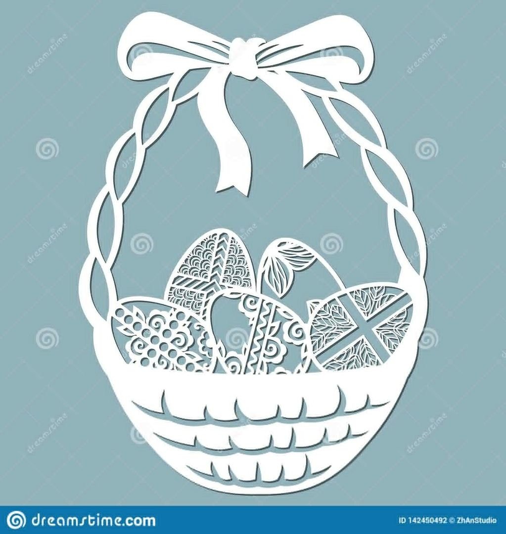 Корзинка на Пасху раскраска