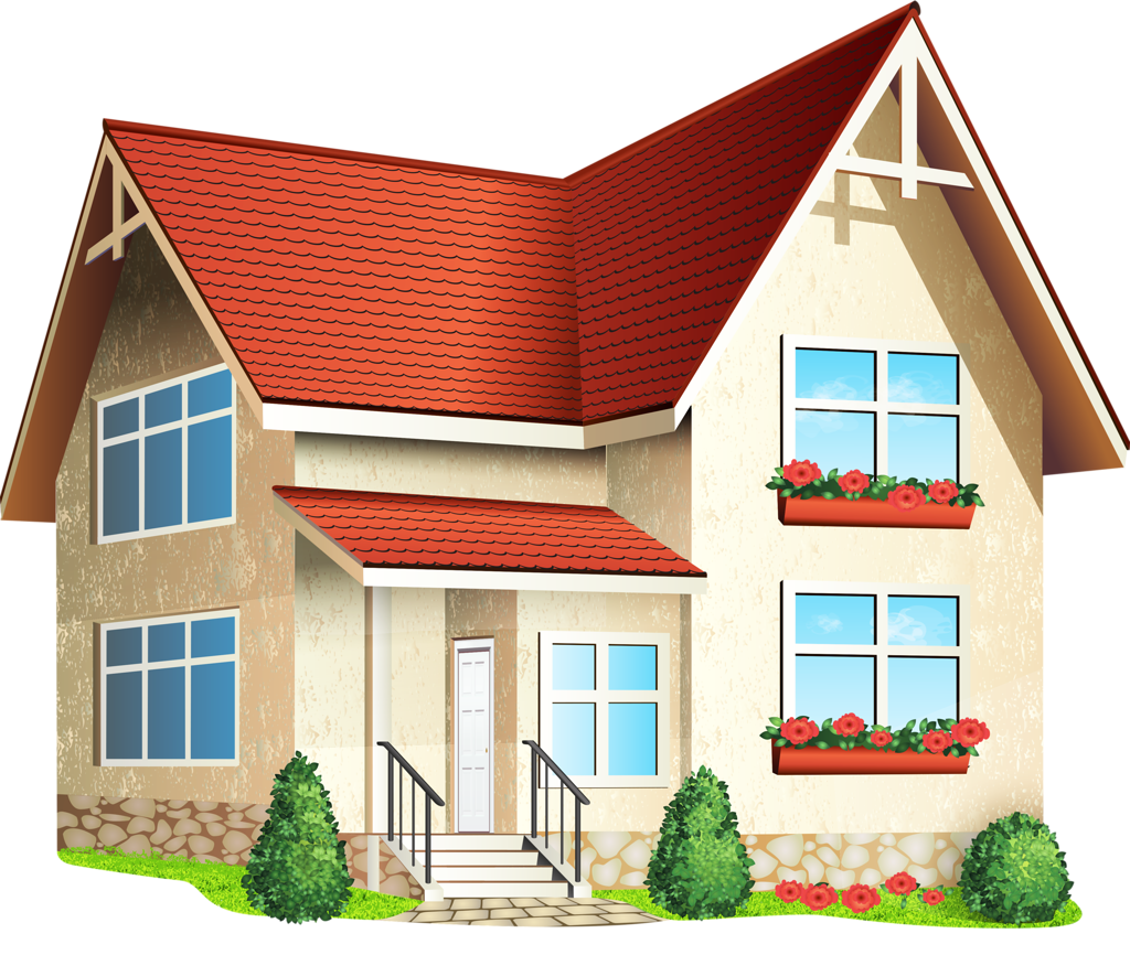 Мультяшный двухэтажный дом