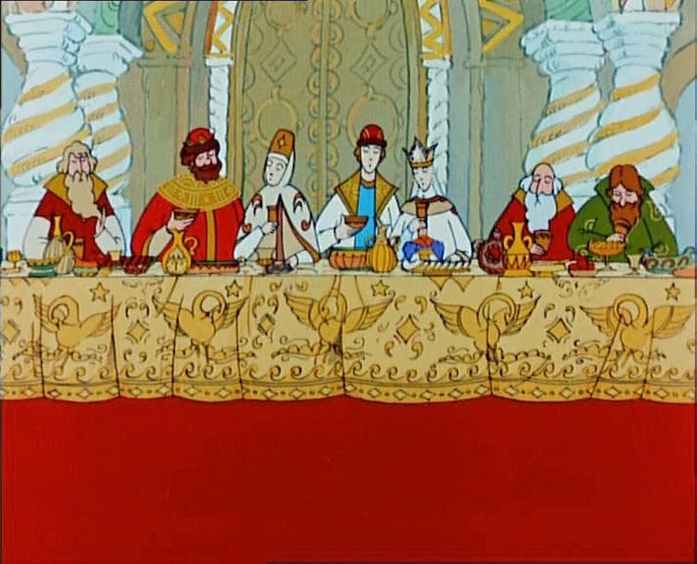 Пушкин сказка о царе Салтане пир