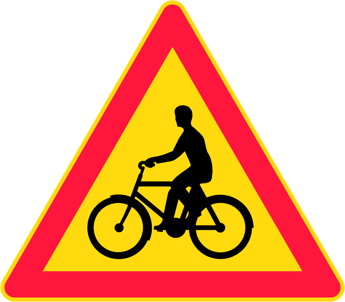 Велосипед в треугольнике знак