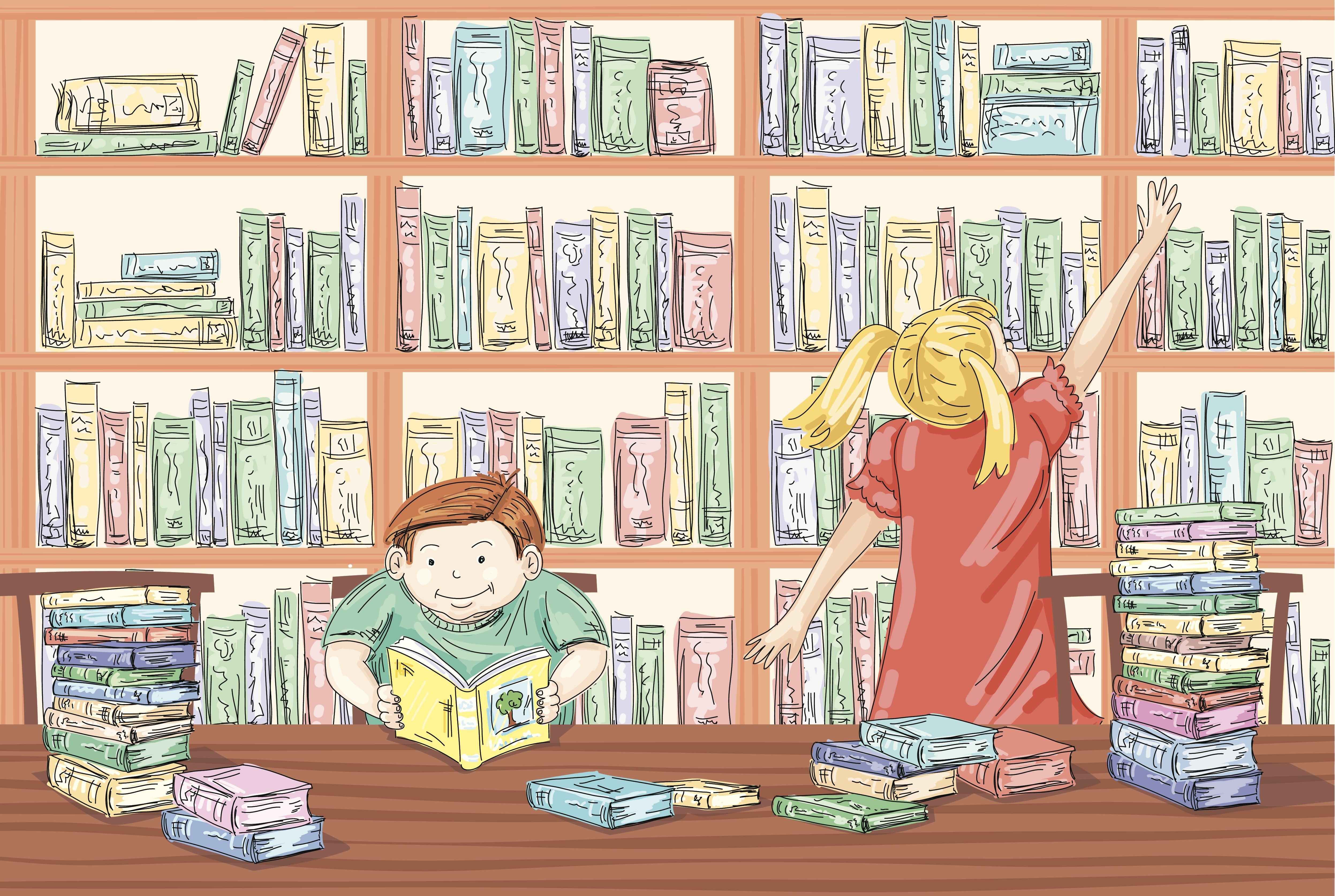 Обзор в библиотеке для детей. Рисунок на тему библиотека. Библиотека картинки. Книги библиотека рисунок.