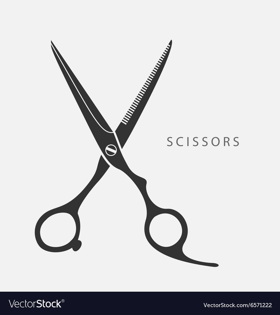 Ножницы парикмахерские черно белый