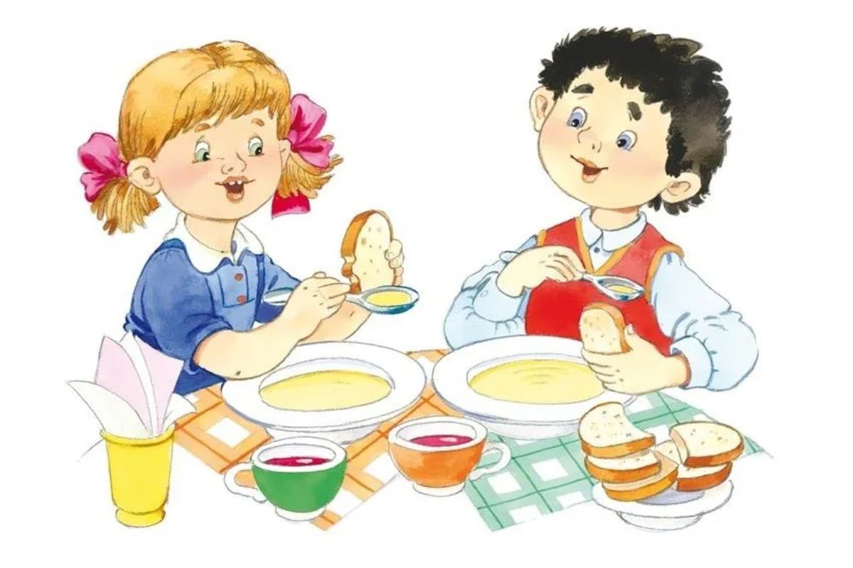 Дети кушают кашу в детском саду