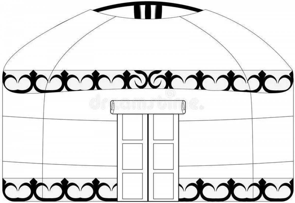 Юрта раскраска