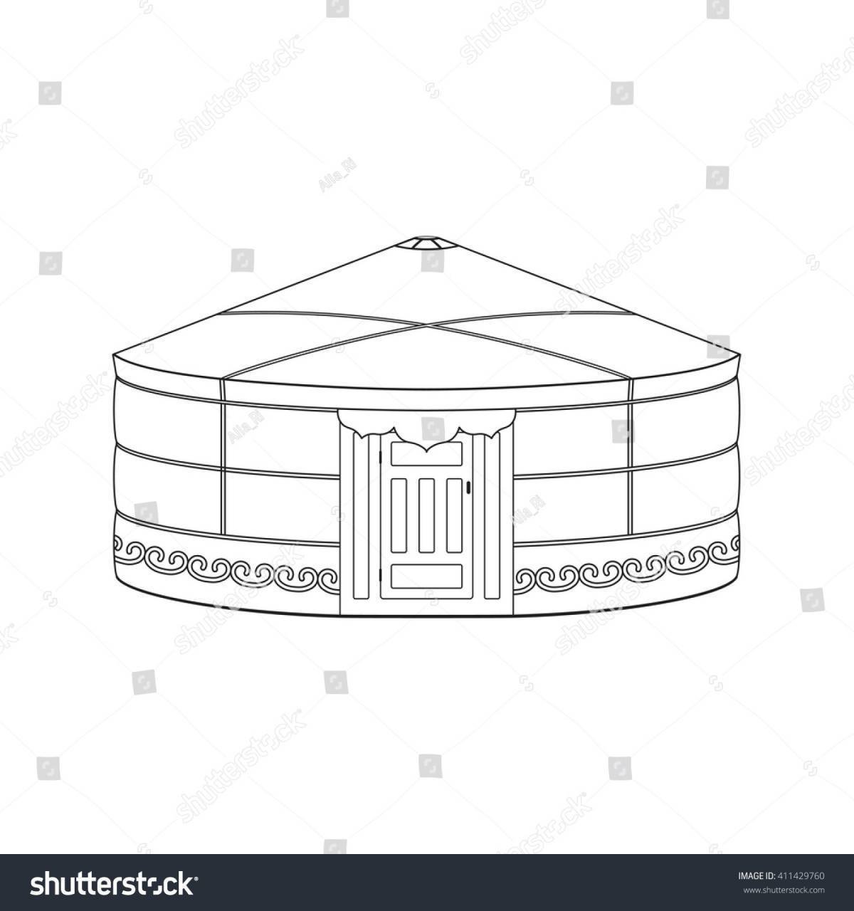 Юрта раскраска