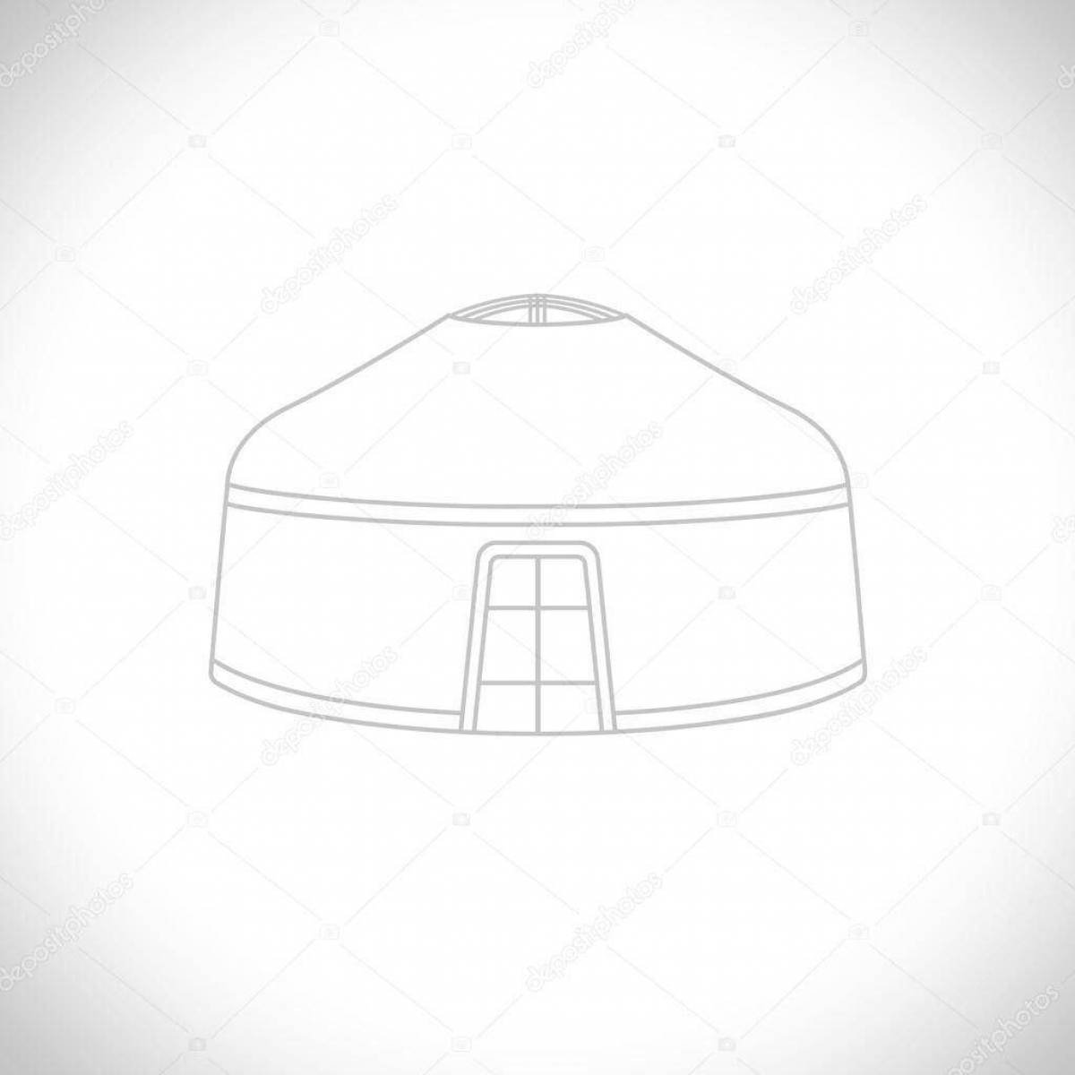 Раскраска Башкирская юрта для детей