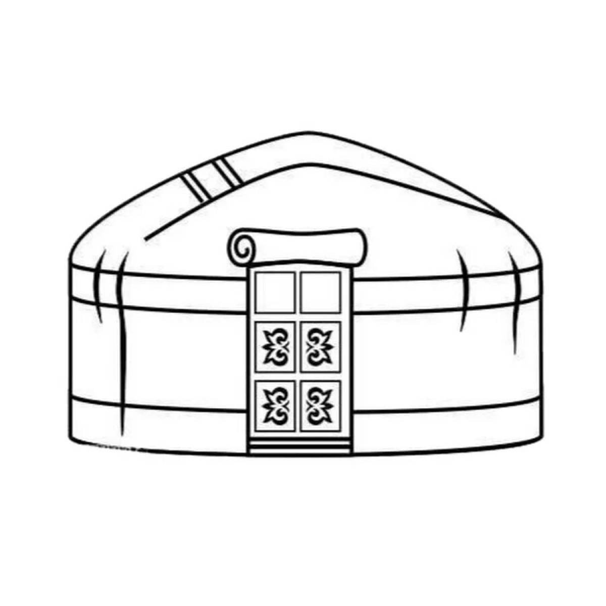 Бурятская юрта раскраска