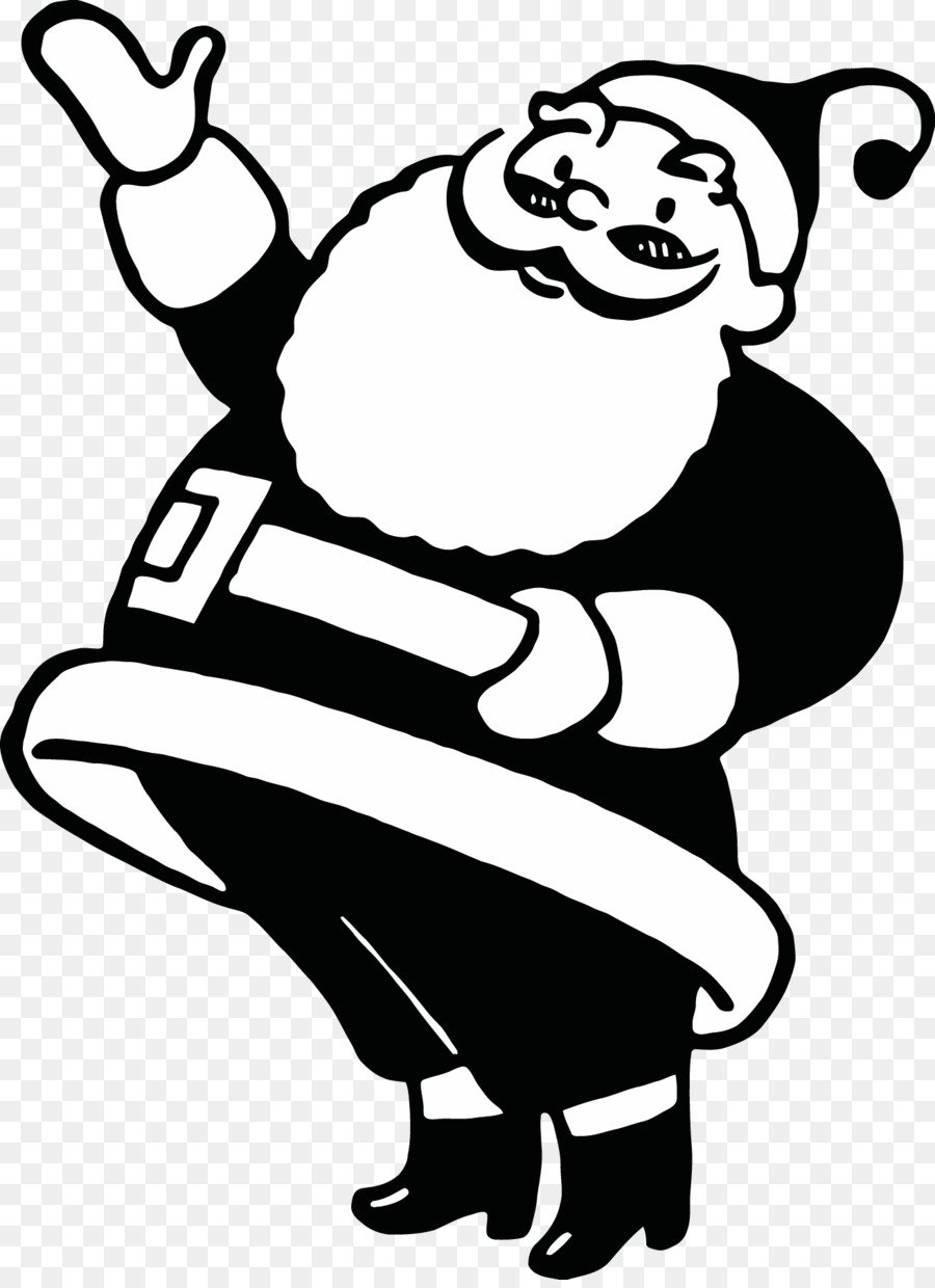 Санта черно белый