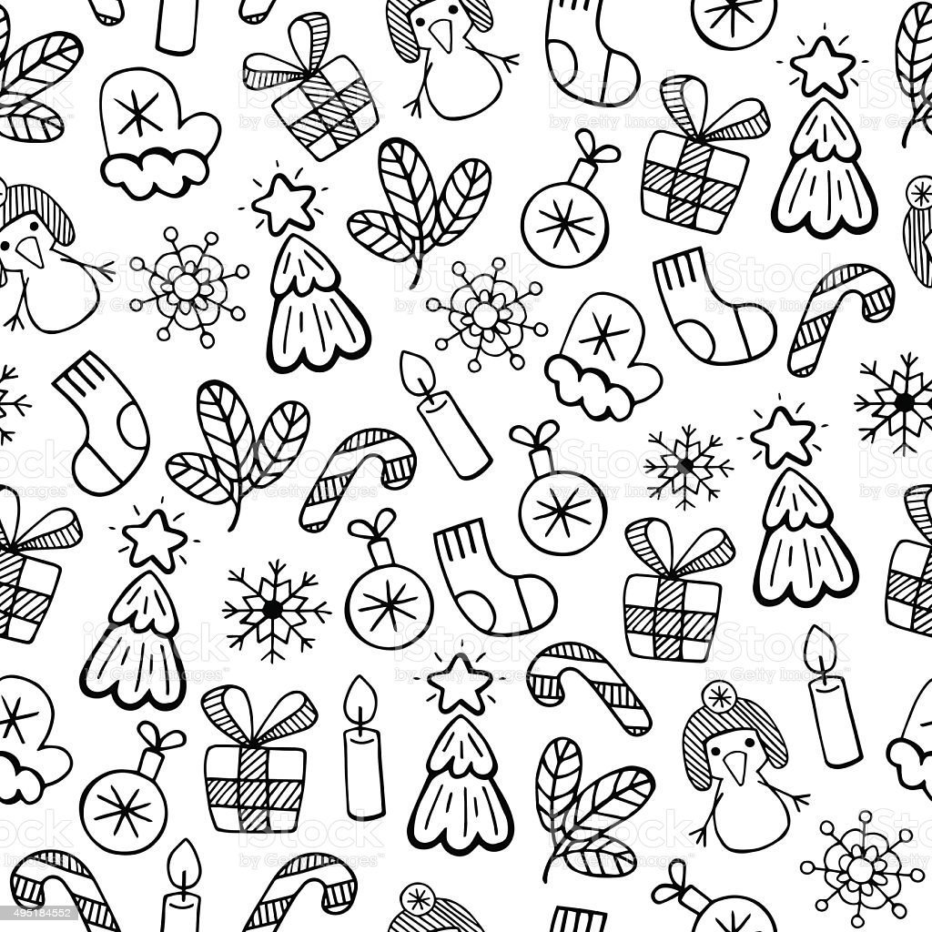 Новогодняя Оберточная бумага черно белая