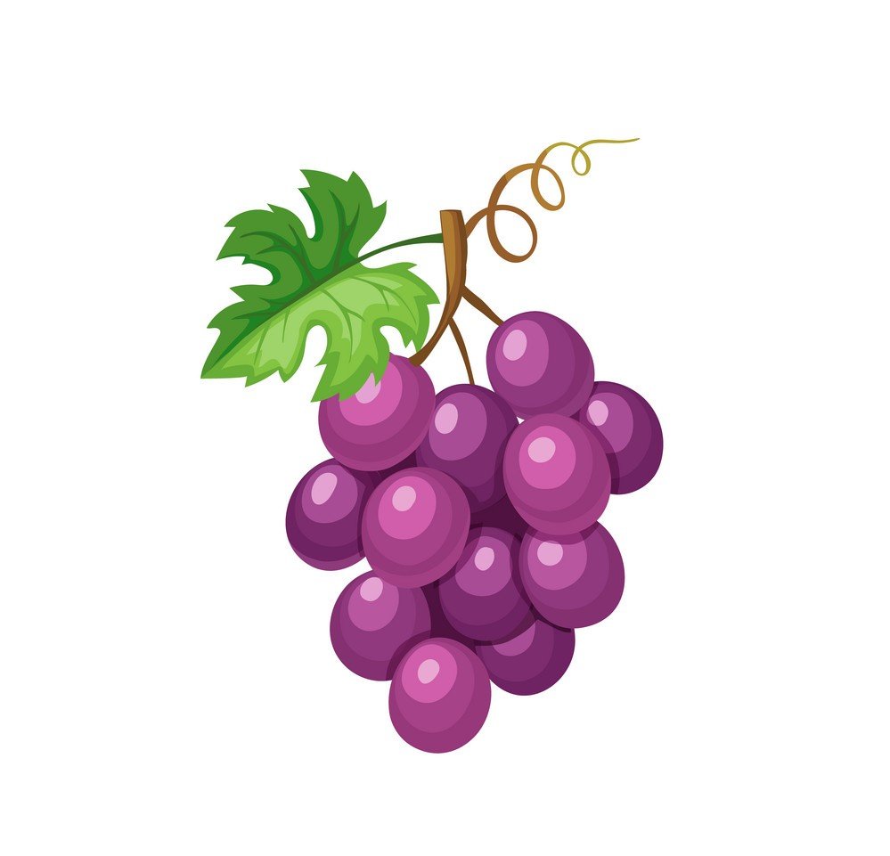 Сиреневая бутылочка с гроздью винограда