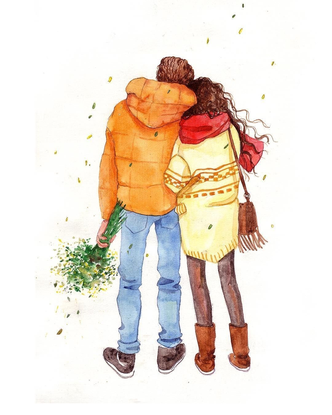 Парень и девушка рисунок
