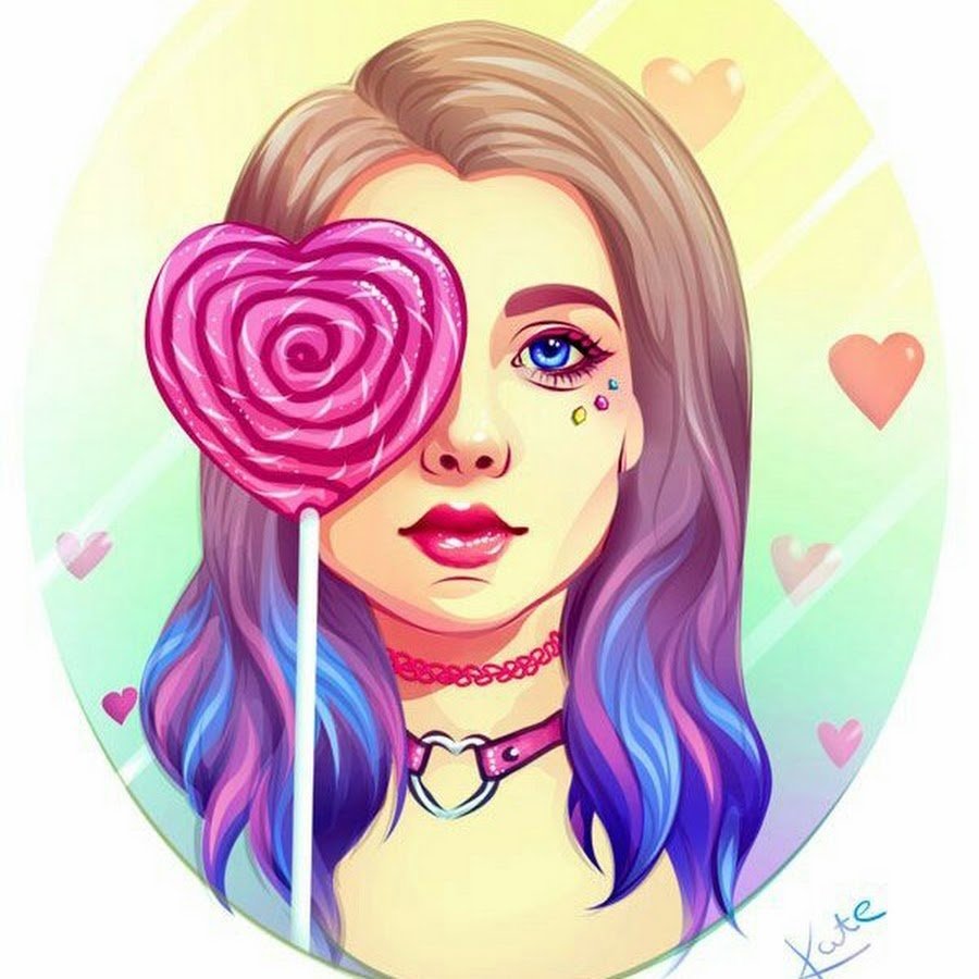 Рисунки для срисовки цветные девочки