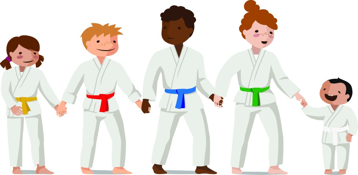 Дзюдо дети вектор