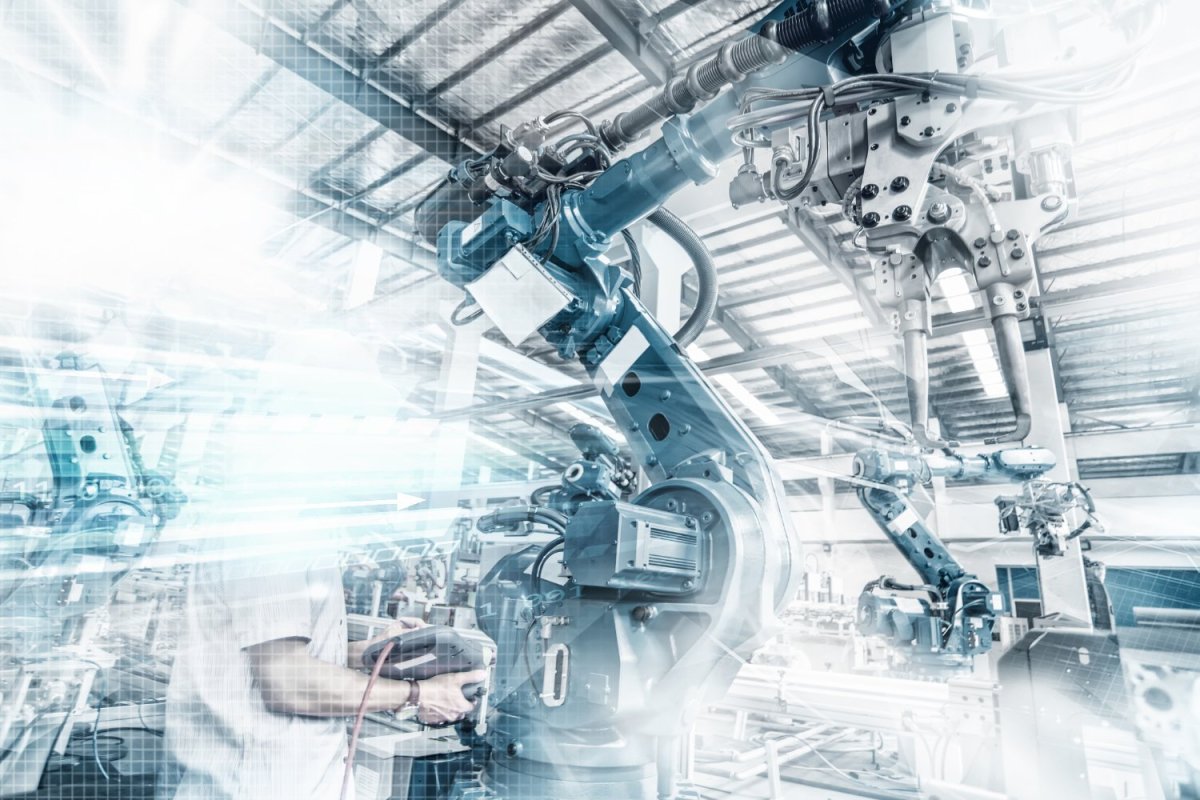 Фон промышленные роботы