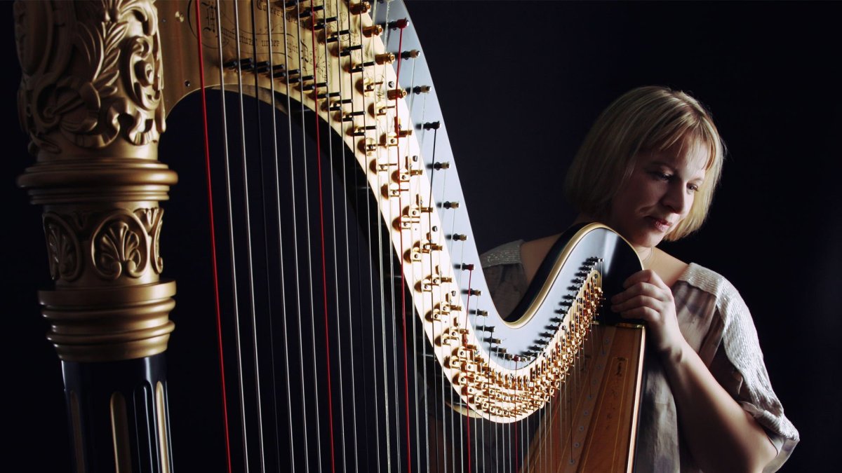 Музыкант играющий на арфе