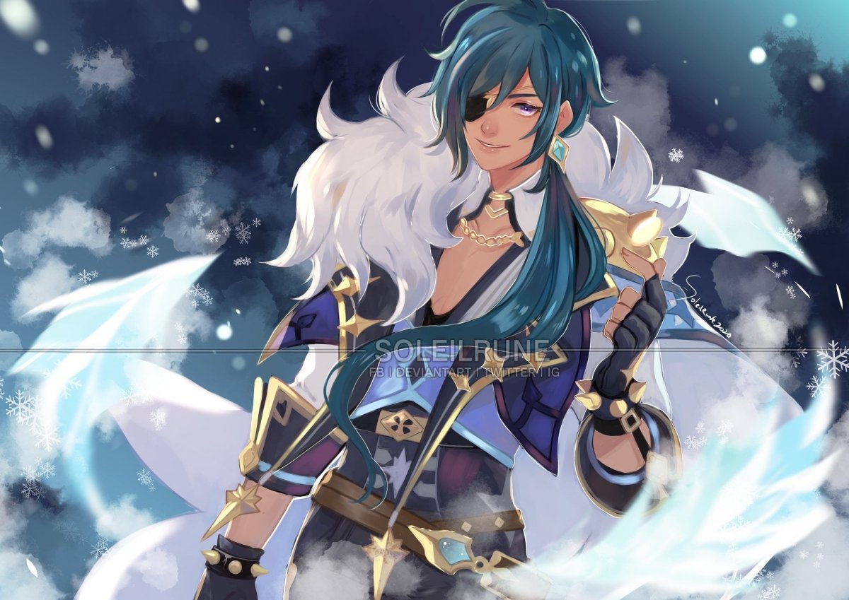 Кэйа Геншин Импакт арты