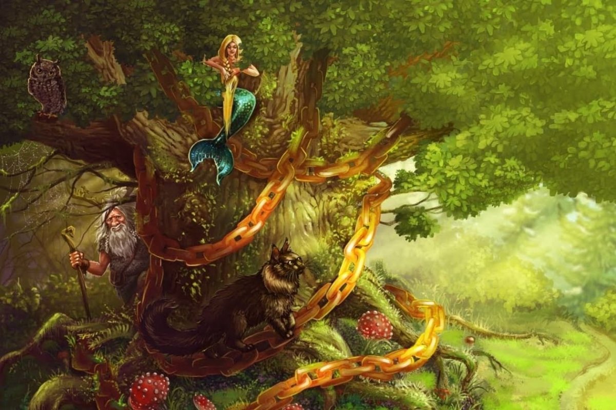 Пушкин кот ученый Лукоморье