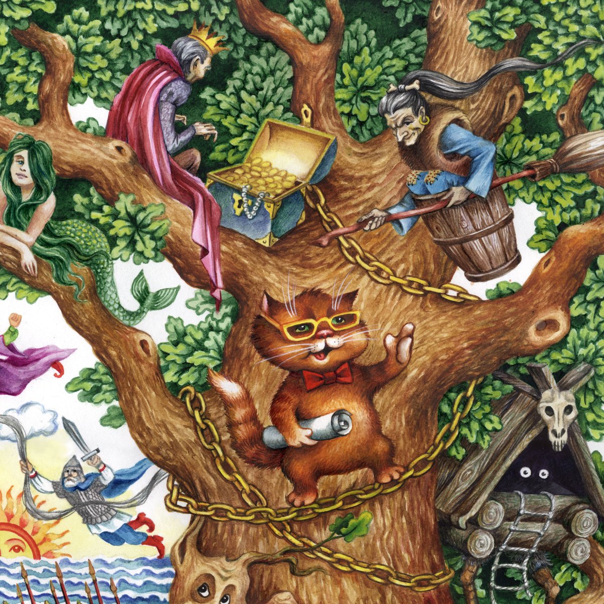 У Лукоморья дуб зеленый пазл