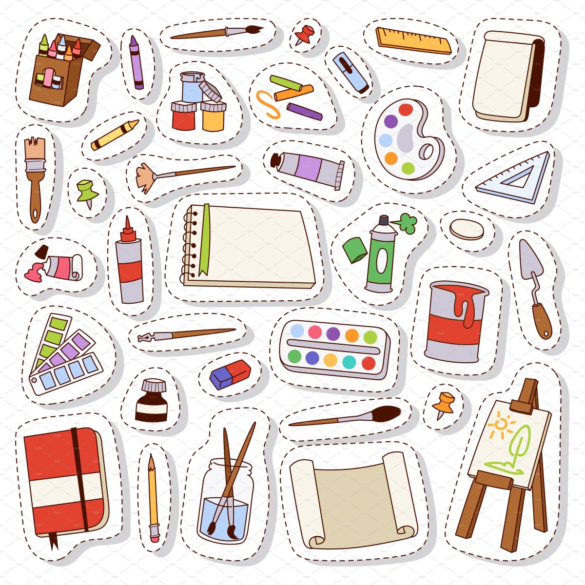 Стикеры школьные принадлежности