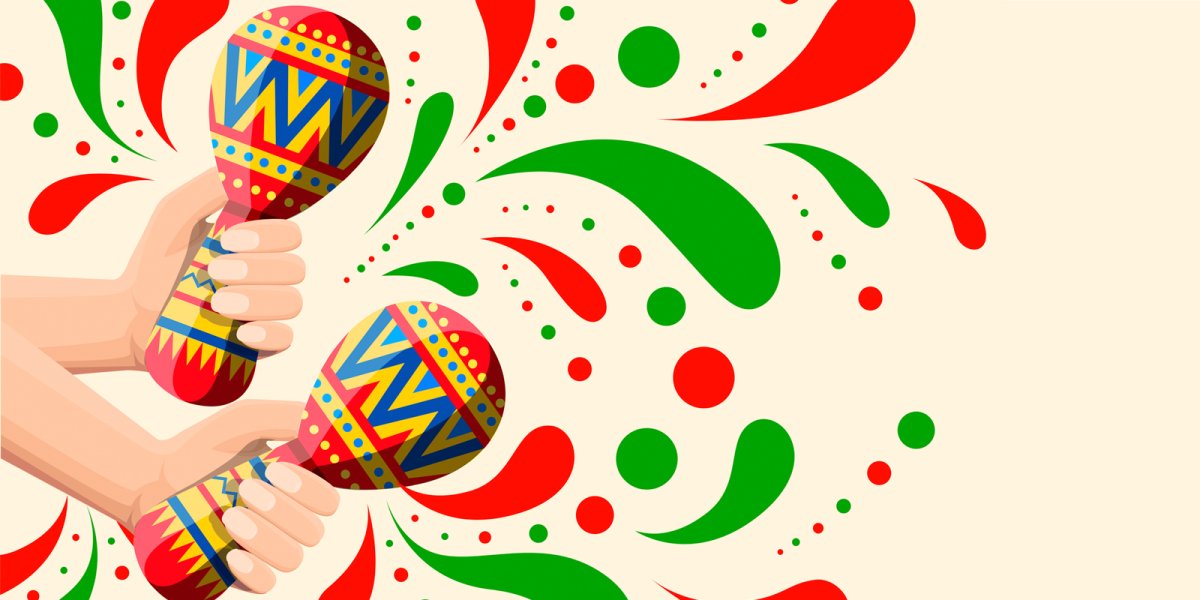 Мексиканские маракасы на фон