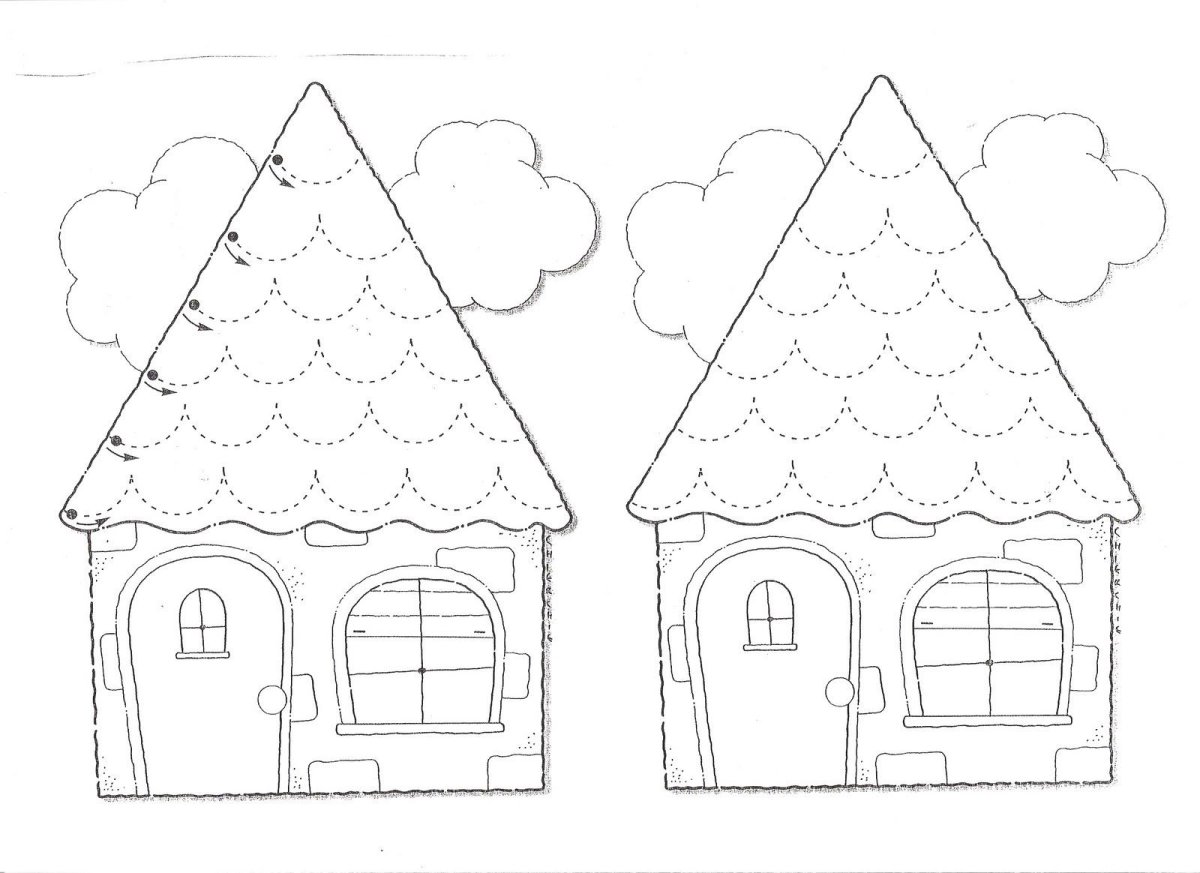 Одноэтажный дом раскраска