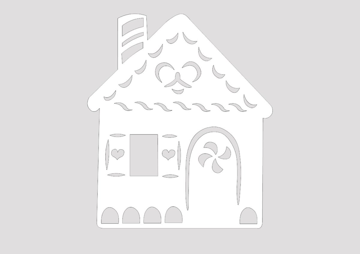 Трафарет домика для аппликации