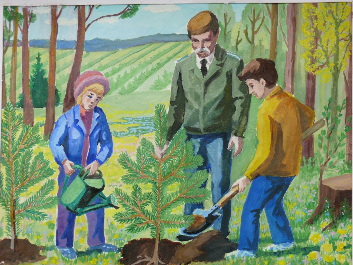 Лесник в лесу для дошкольников