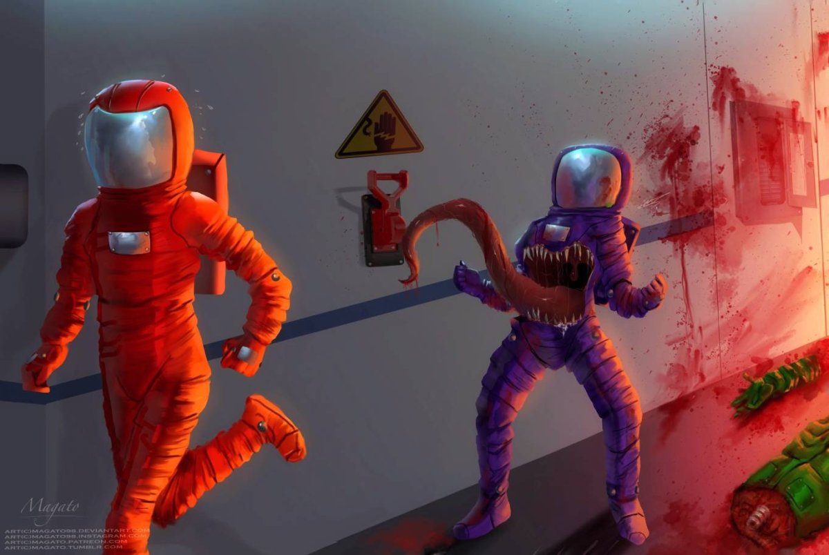 Скафандр из among us