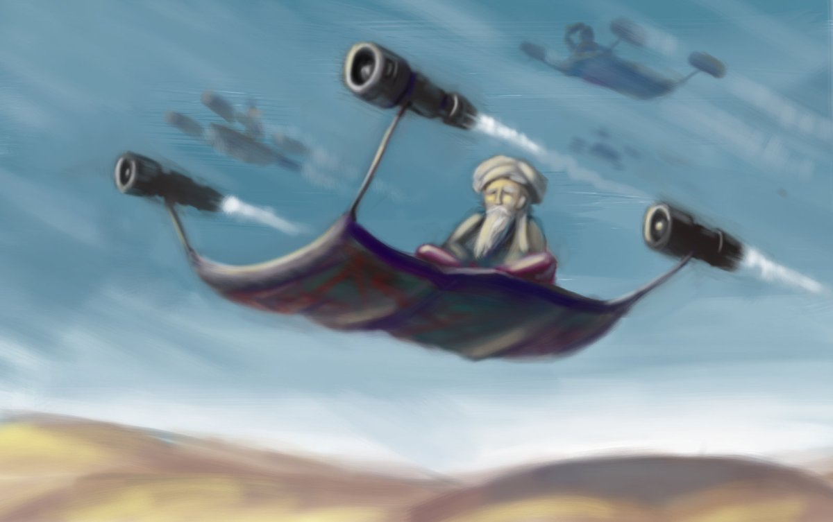 Ковер самолет на белом фоне