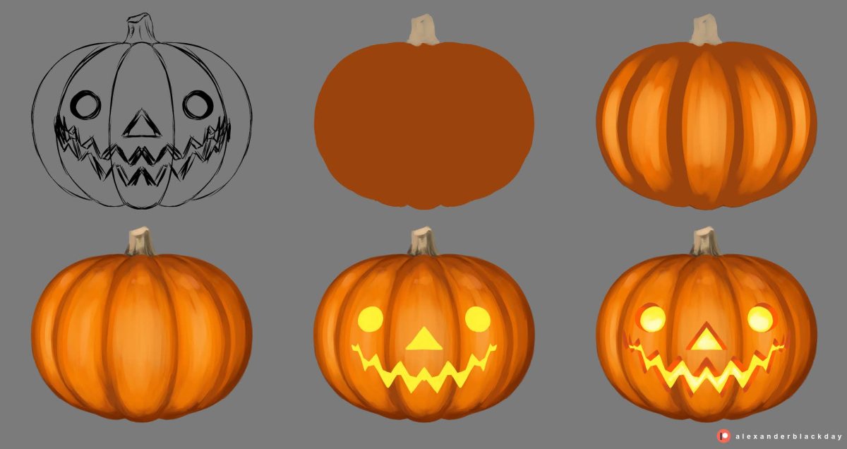 Тыква Хэллоуин туториал