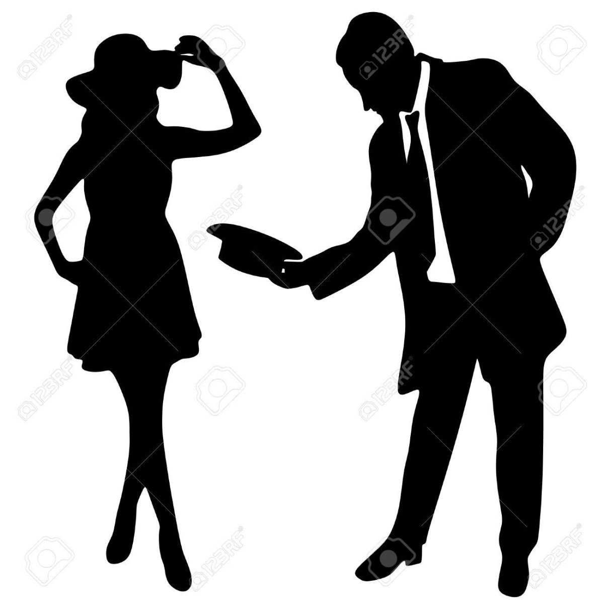 Приветствие силуэт