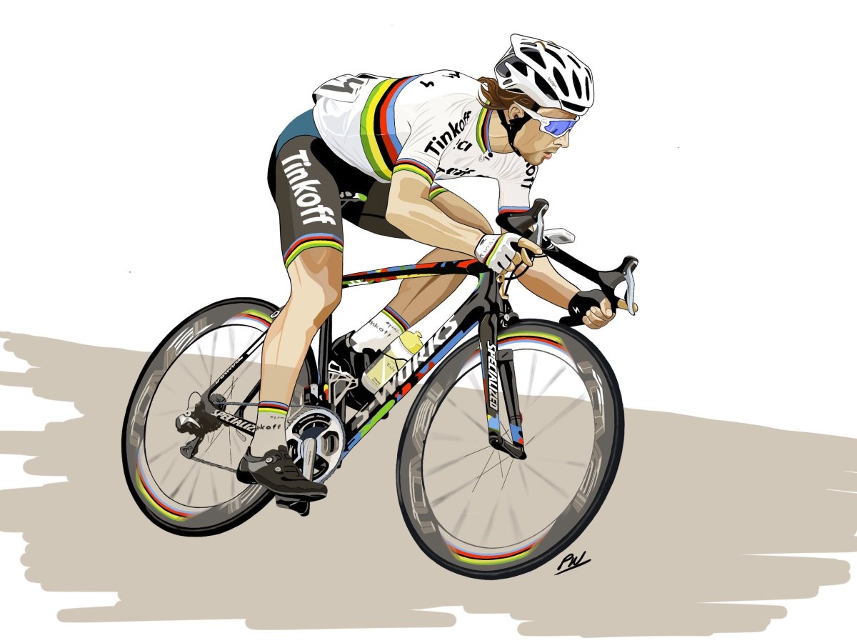 Велосипедист рисунок