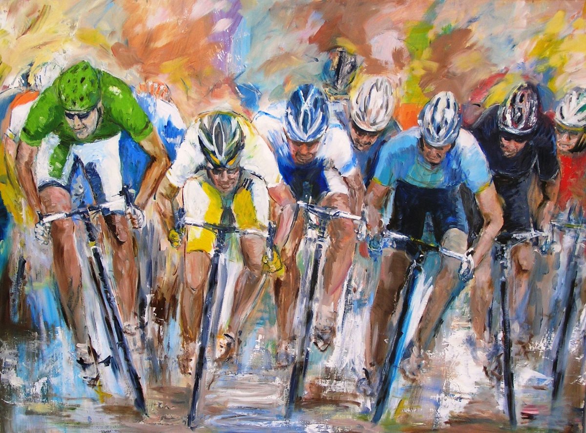 Велогонки живопись
