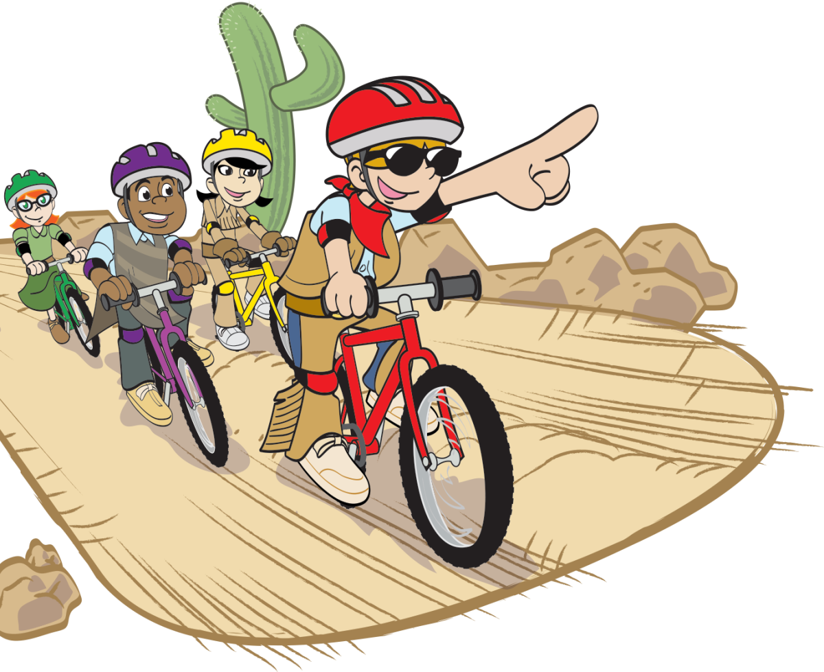 Велосипедист мультяшная