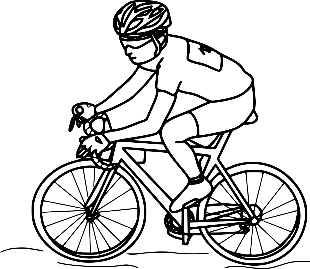 Велосипедист зарисовка