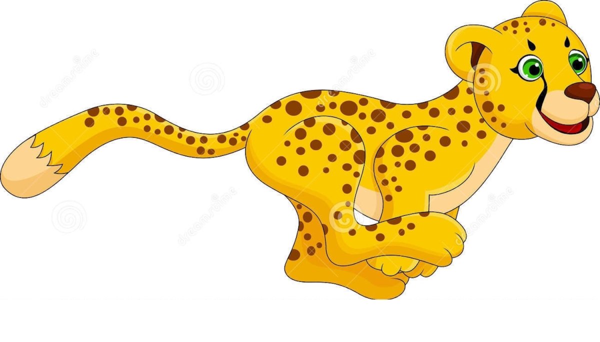 Мультяшный гепард бежит
