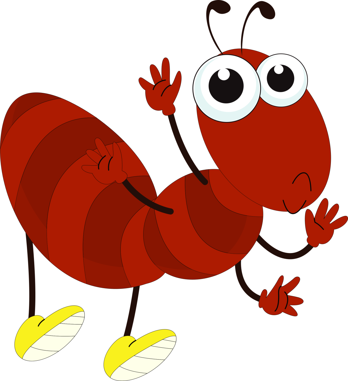 Муравей на белом фоне мультяшный