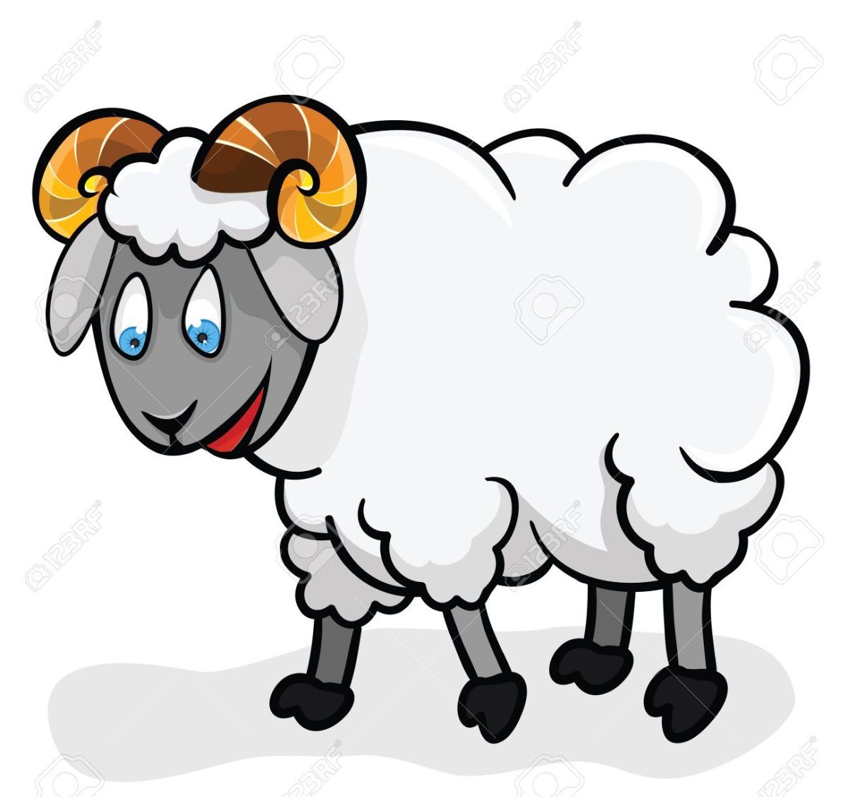 Мультяшный барашка с рожками