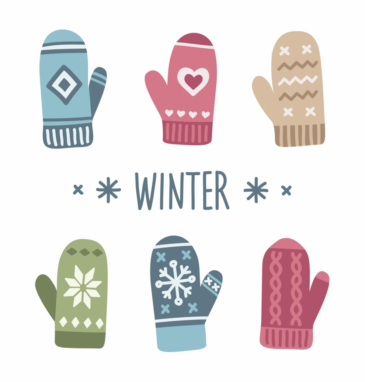 Варежки с геометрическими фигурами