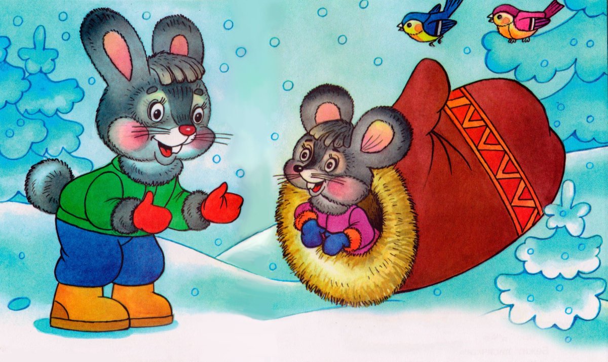 Варежки в снегу