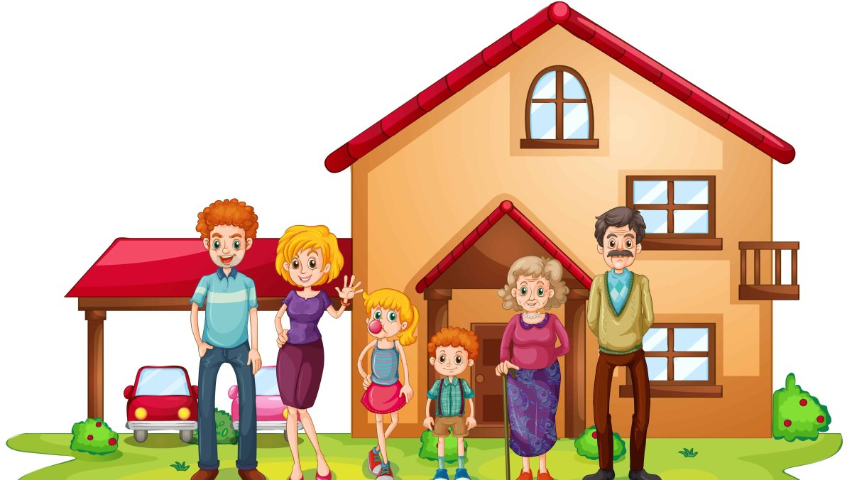 Семья дом на прозрачном фоне