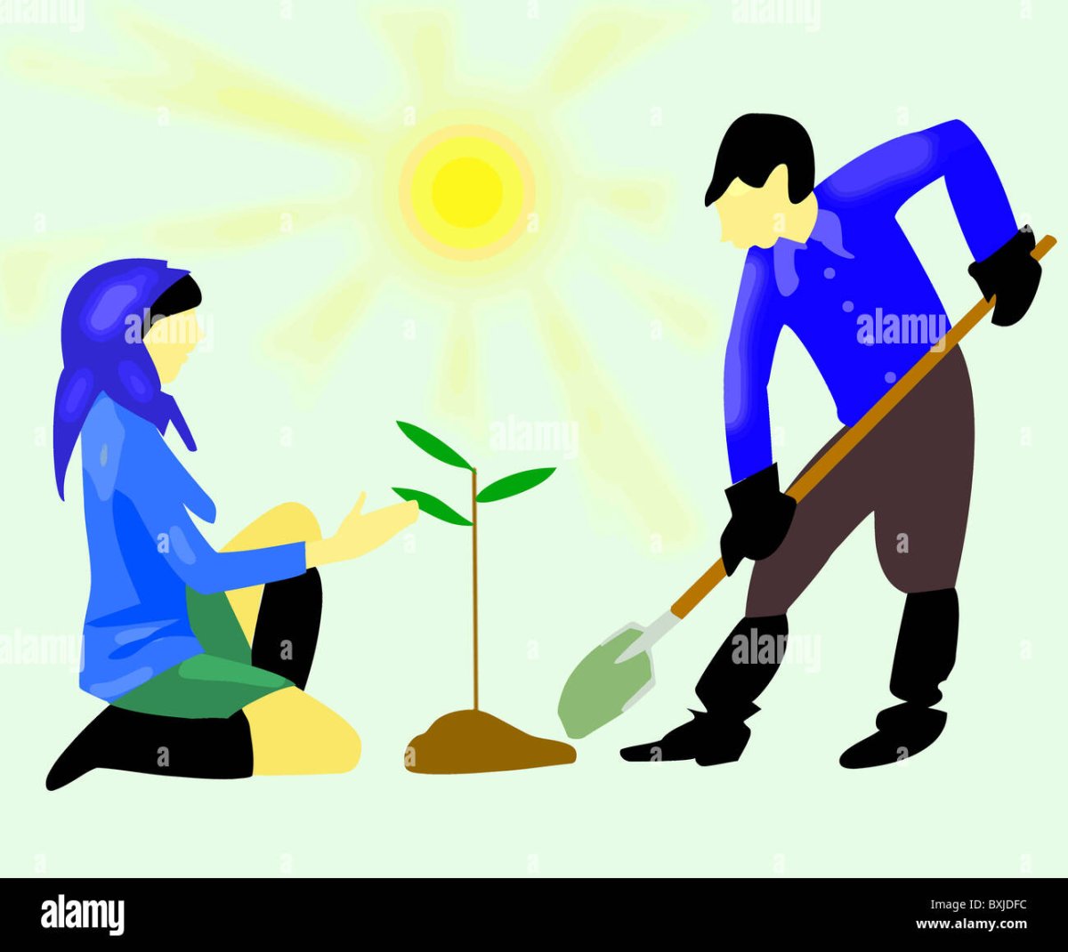 Посадка деревьев вектор