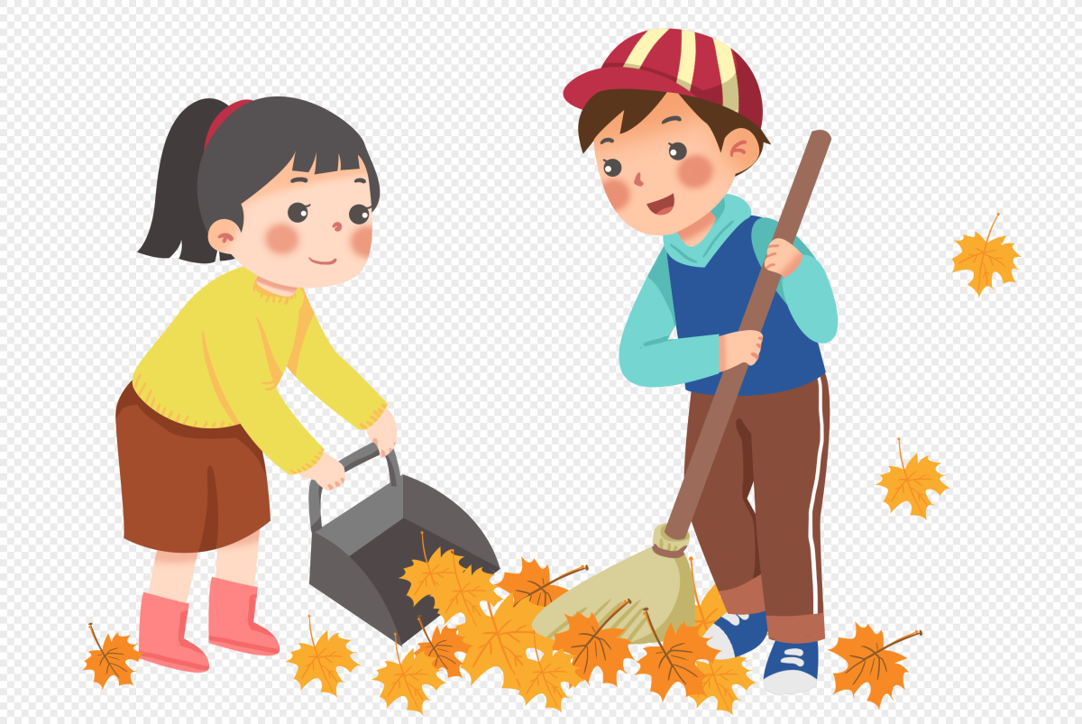 Уборка листьев в детском саду