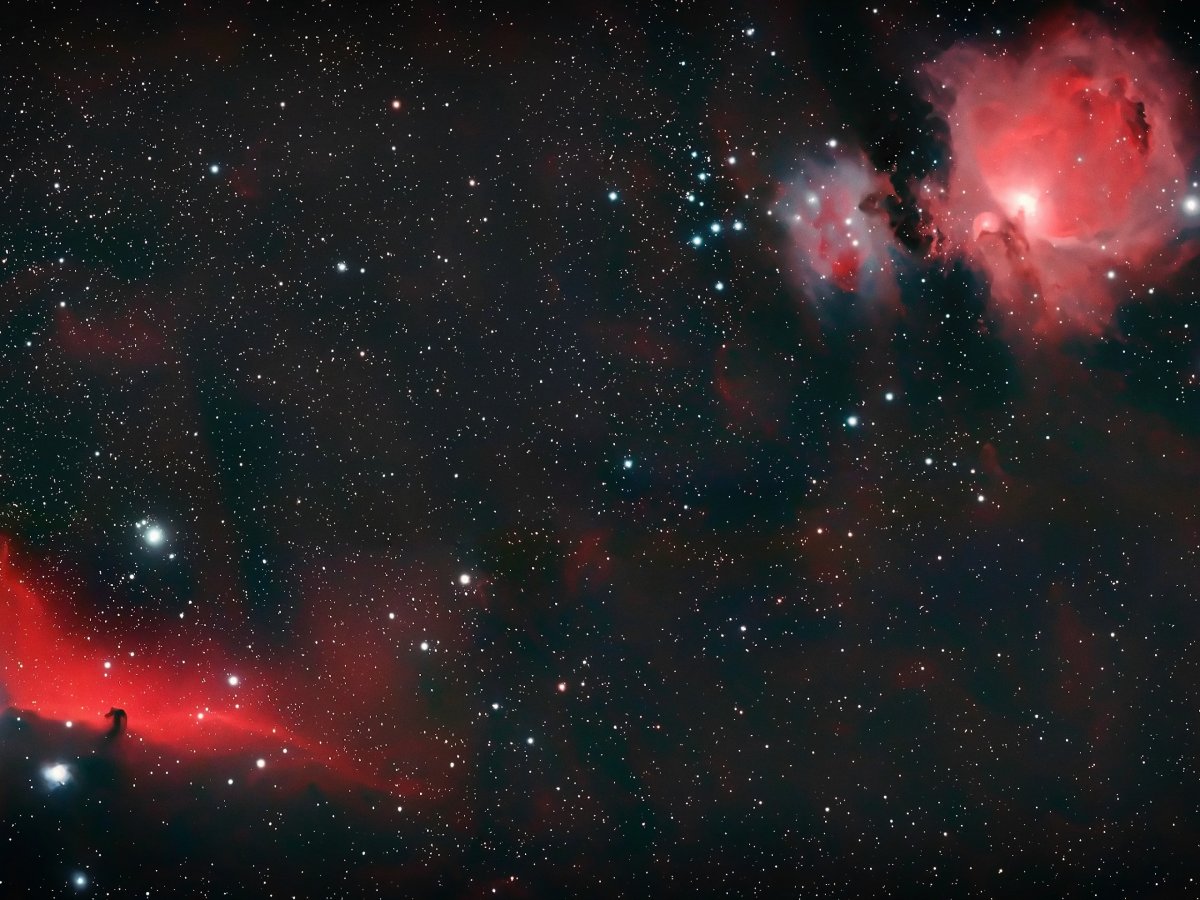 Туманность Ориона в телескоп