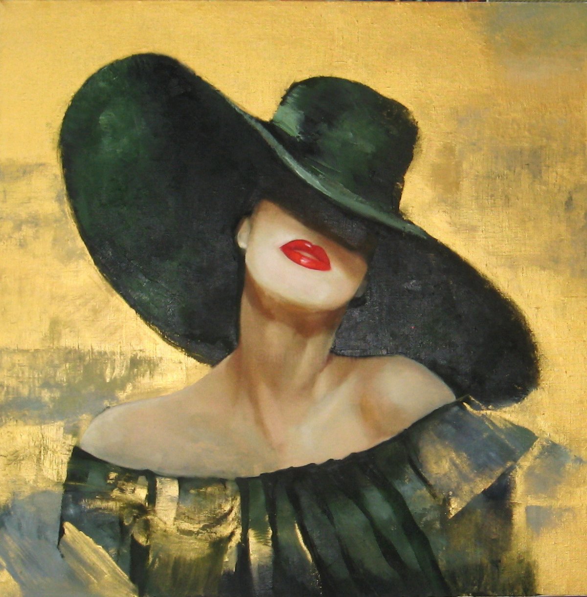 Женщина в шляпе живопись