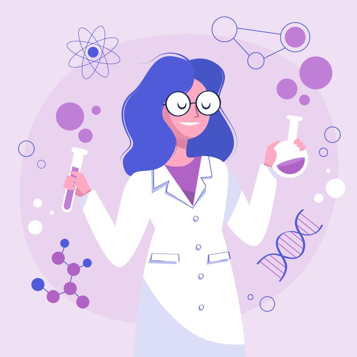 Женщина ученый арт