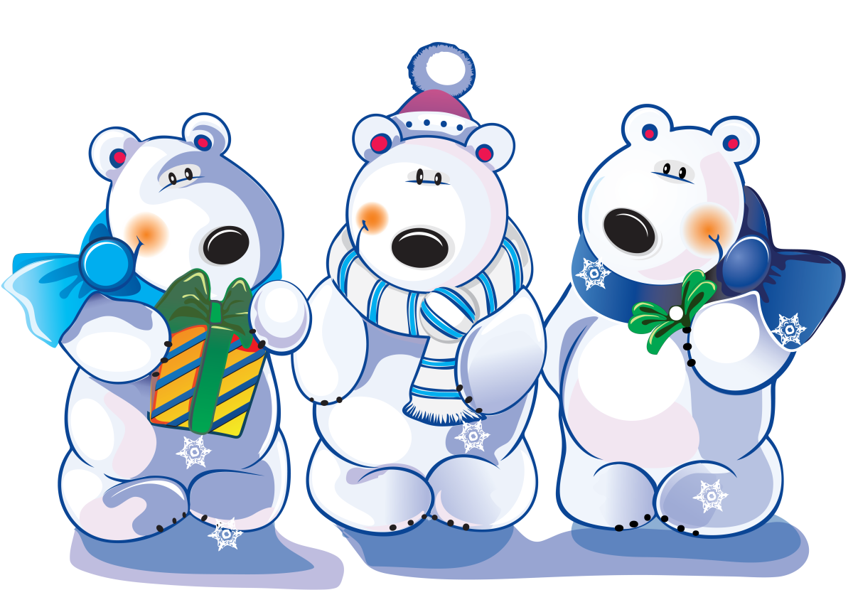 Белый медведь в разных позах