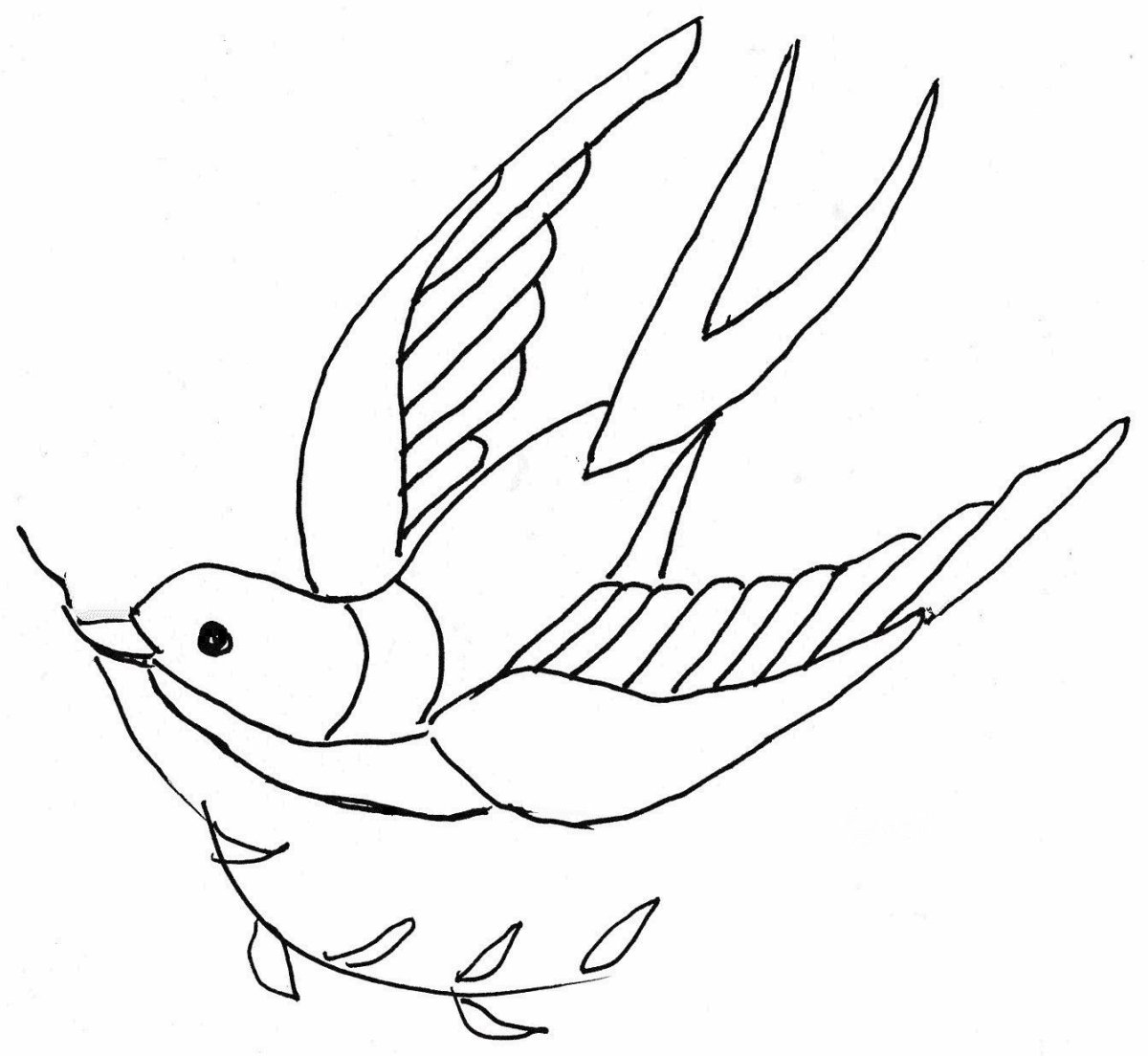 Ласточка раскраска